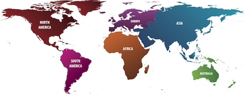 world map continents