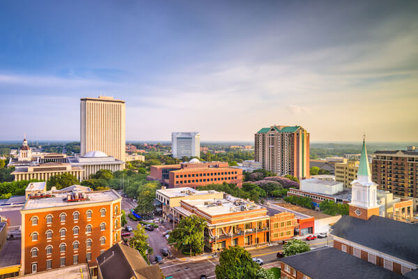 Tallahassee aerial - capital city of Florida