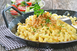 German spaetzle dish - traditional food in Germany