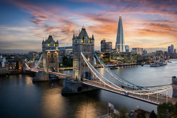 Tower Bridge over the River Thames in London