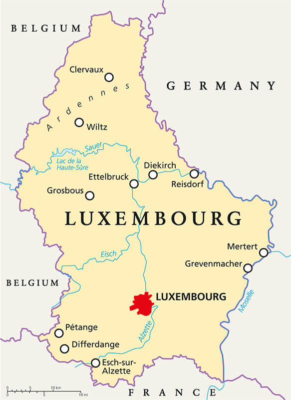 Map of Luxembourg