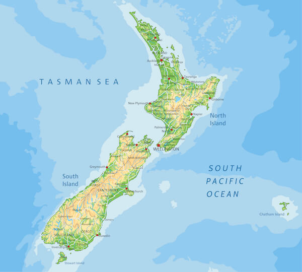 Map of New Zealand