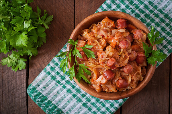 Typical Polish Bigos - hunter's stew - food in Poland