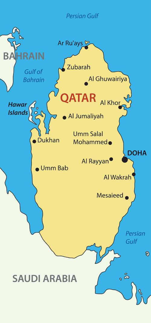 Qatar Map by Shutterstock