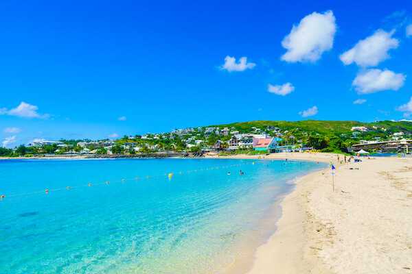 White sandy beach in Saint Gilles on La Reunion