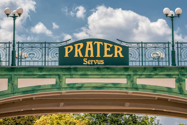 Prater sign in Vienna Austria