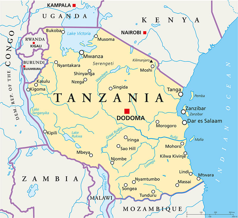 Map of Tanzania