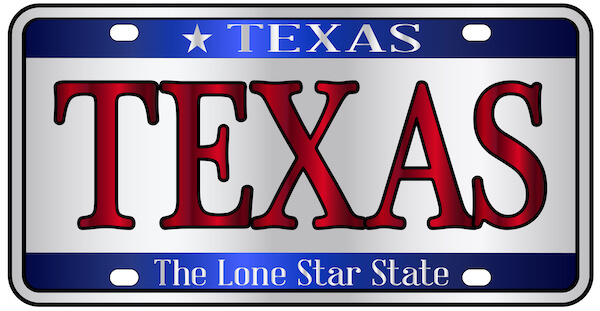 texas numberplate