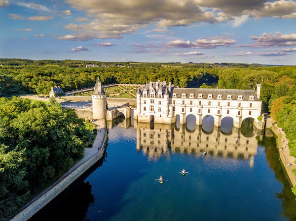 Chenonceau castle aerial