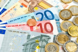 Euro banknotes and coins