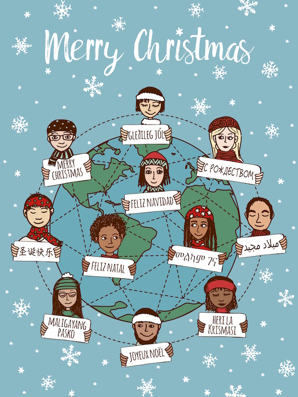 Merry Christmas in different languages