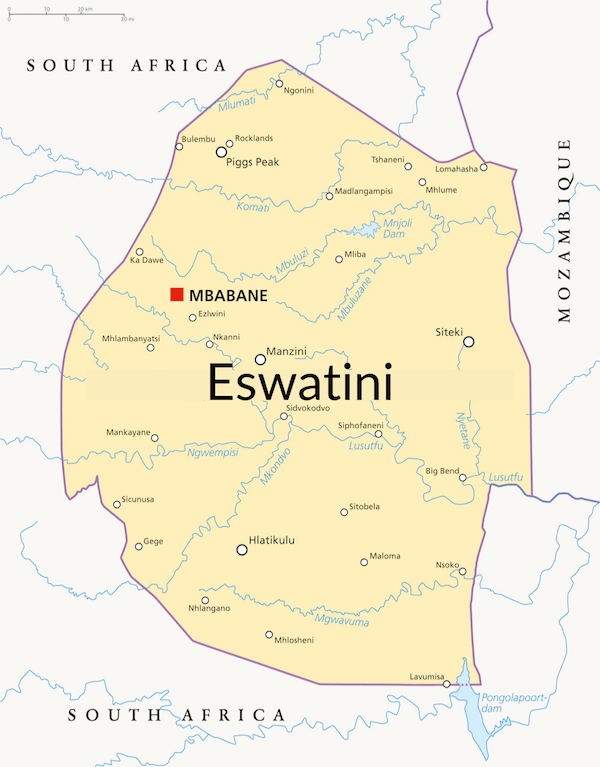 Map of Eswatini