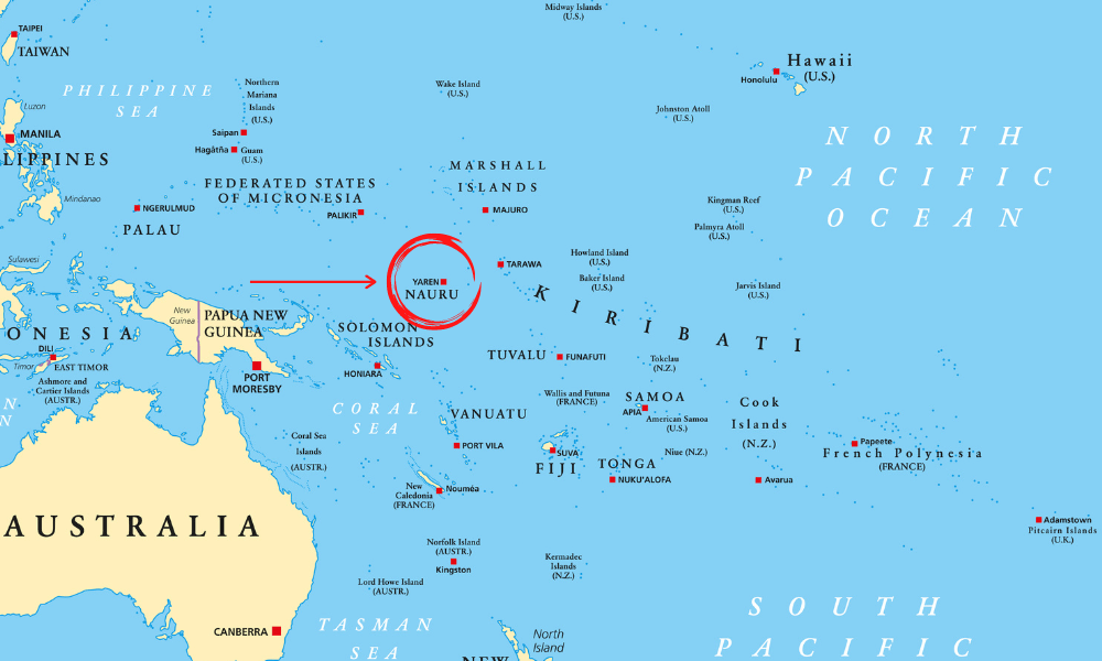 nauru on oceania map