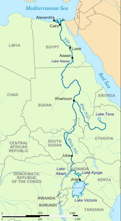 Africa Nile River Map